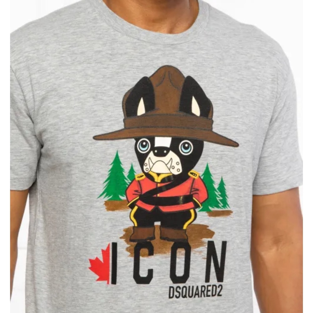 DSQUARED2 Light Gray Icon Graphic Tee Made in Italy. NWT $355